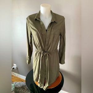 H&M long soft button down shirt dress
